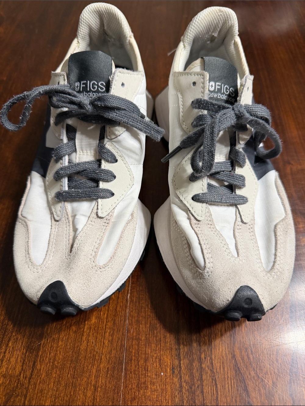 New Balance White and Gray Retro Runner Sneakers